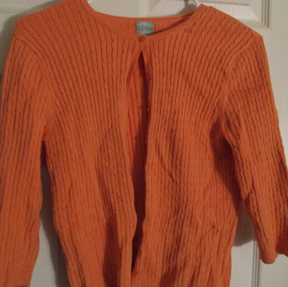 STO Ribbed VTG Cardigan -Susquehanna Trail Outfitter-Size: S-3/4 Length Sleeves